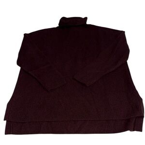 Nordstrom Signature Women’s 100% Cashmere Burgundy Turtleneck Sweater Size Large